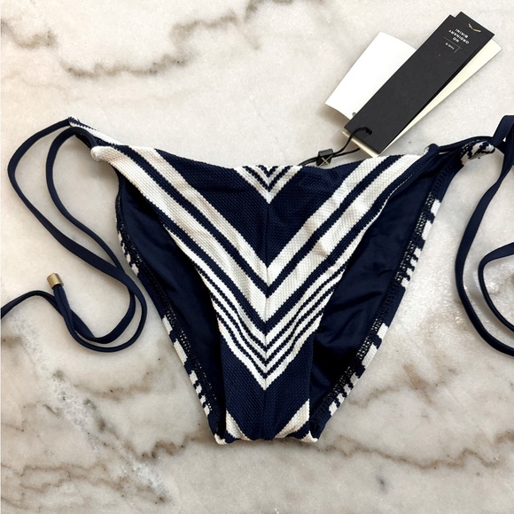 NWT Vitamin A navy/white stripe bikini bottom - Picture 7 of 9